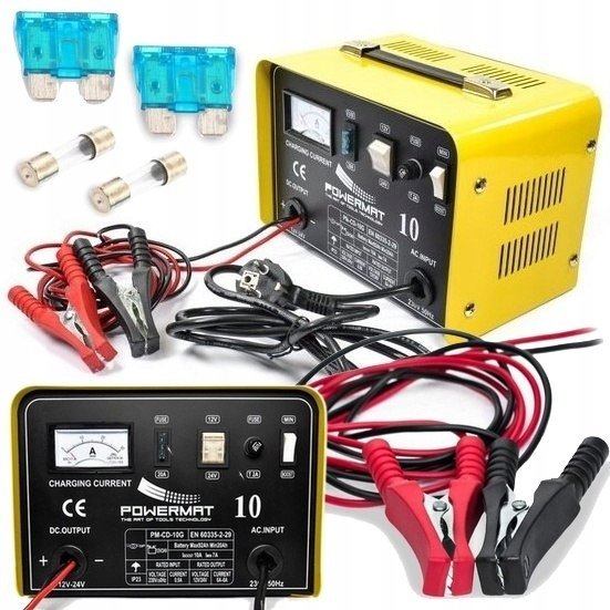 Autobatterie-Ladegerät - Starthilfe - 12/24 V - 20/30 A - schräges