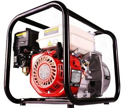 600l/min Benzin Wasserpumpe 6,5 PS Gartenpumpe SET Motor Pump 2'' + 2x Schlauch
